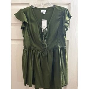 True‎ craft small green tunic with tassel
